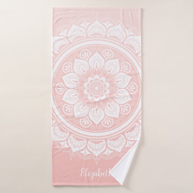 Stylish Boho Pink Mandala  Bath Towel (Bath Towel)