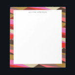 Stylish Bold 60s Geometric Border Personalised   Notepad<br><div class="desc">Stylish Bold 60s Geometric Border Personalised Notepad</div>