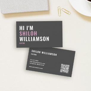Stylish Bold Cool Striking Modern Typography Business Card