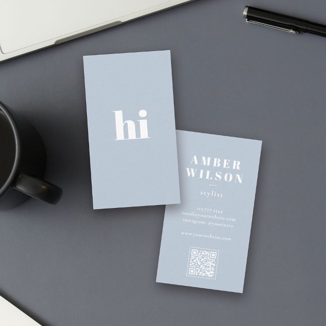 Stylish Bold Cool Unique Modern Typography Business Card (Say "HI" and steal the spotlight with this ice-cool business card that radiates style!)