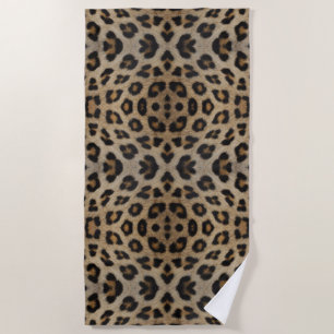 Stylish bold leopard fur animal print pattern chic beach towel