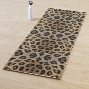 Stylish bold leopard fur animal print pattern chic yoga mat