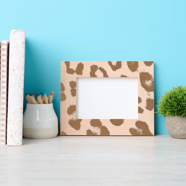Stylish bold leopard fur animal print pattern etched frames (Front)