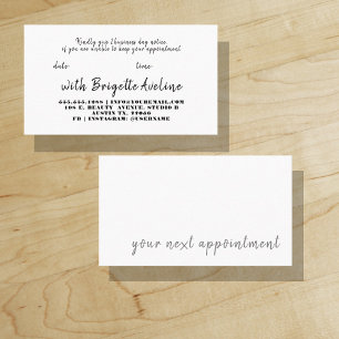 Stylish Bold Modern Script Your Next Appointment Business Card