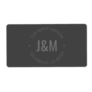 Stylish Bold Monogram & Circular Text Dark Grey
