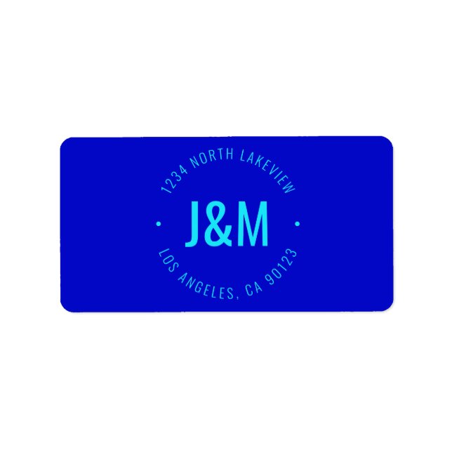 Stylish Bold Monogram & Circular Text Label (Front)