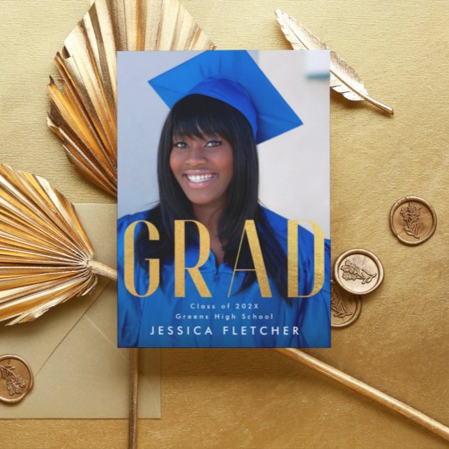 Stylish Bold Yellow Gold Foil GRAD Photo 2023 Announcement (Creator Uploaded)