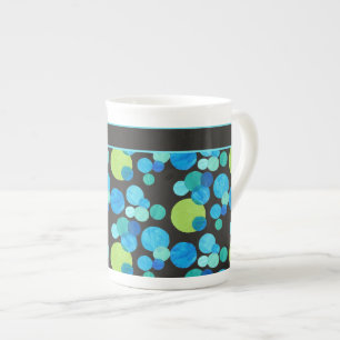 Stylish Bone China Mug, Blue Moons Pattern Bone China Mug