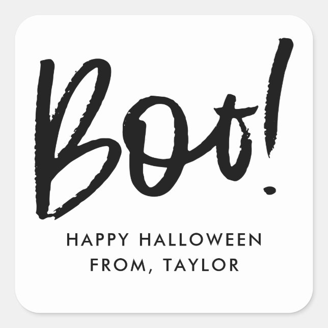Stylish Boo Halloween  Square Sticker (Front)