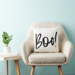 Stylish Boo Halloween Throw Pillow