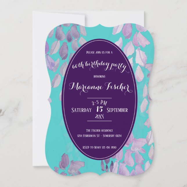 Stylish botanical 60th birthday party  (Front)