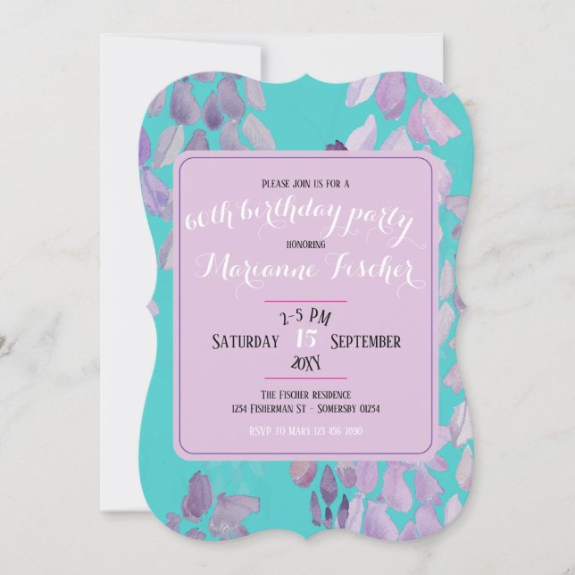 Stylish botanical 60th birthday party  (Front)