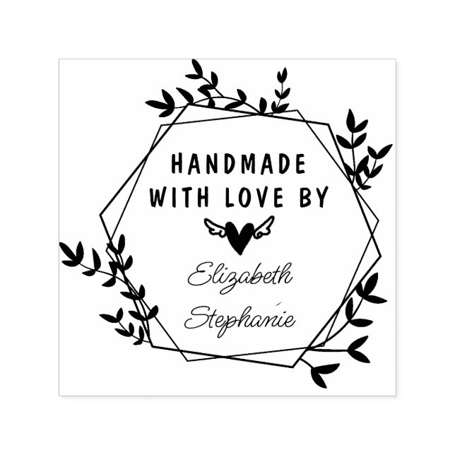 stylish botanical handmade self-inking stamp (Design)