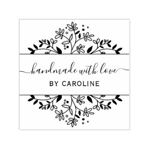 stylish botanical handmade self-inking stamp