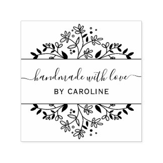 stylish botanical handmade self-inking stamp