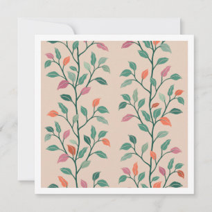 Stylish Botanical Leaf Pattern Elegant Card