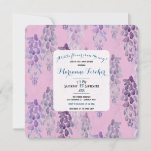 Stylish botanical Pink Baby Shower invitation