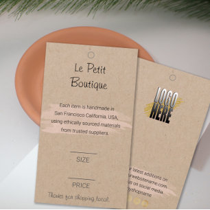 Stylish Boutique Logo Kraft Clothing Price Tag