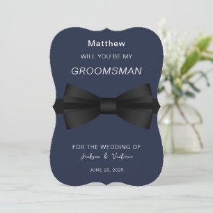 Stylish Bowtie Groomsman Invitation