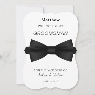 Stylish Bowtie Groomsman Invitation