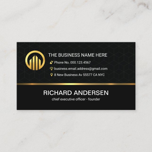 Stylish Box Patterns Business Owner Card (Front)
