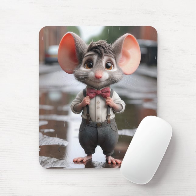 Stylish Boy Mouse In an Alley Mat (With Mouse)
