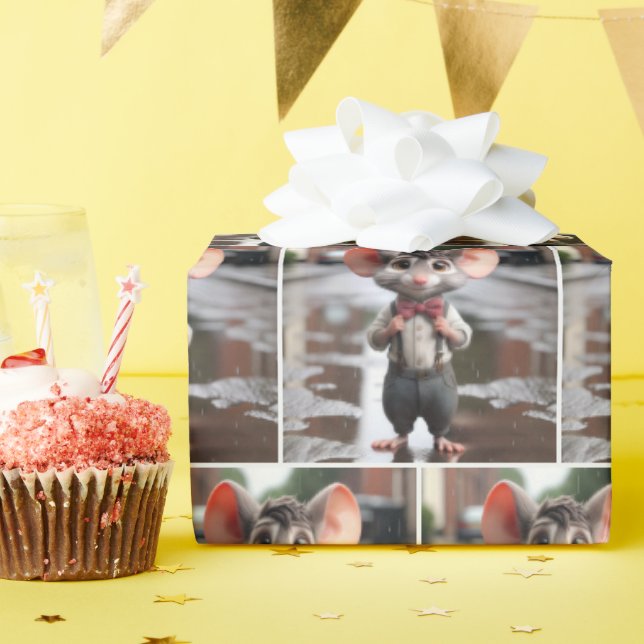 Stylish Boy Mouse In an Alley Wrapping Paper (Birthday Party)