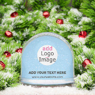 Stylish Branding Chic Customisable Logo Pale Blue Snowglobe