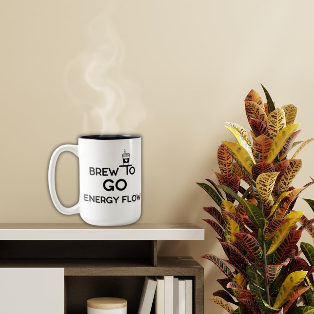 Stylish Brew To Go Energy Flow Black And White Mug (Creator Uploaded)