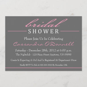 Stylish Bridal Shower Invitations (Pink)