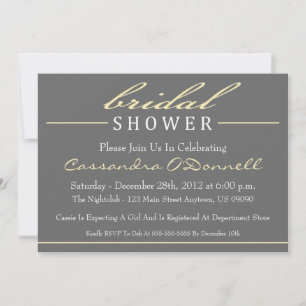 Stylish Bridal Shower Invitations (Yellow)