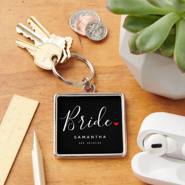 Stylish Bride Wedding Key Ring (Desk)
