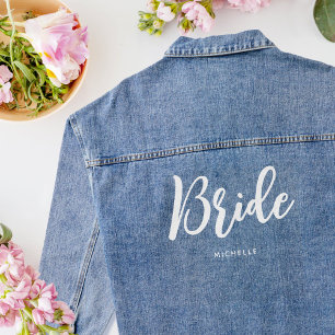 Stylish Bride Wedding Personalised Denim Jacket