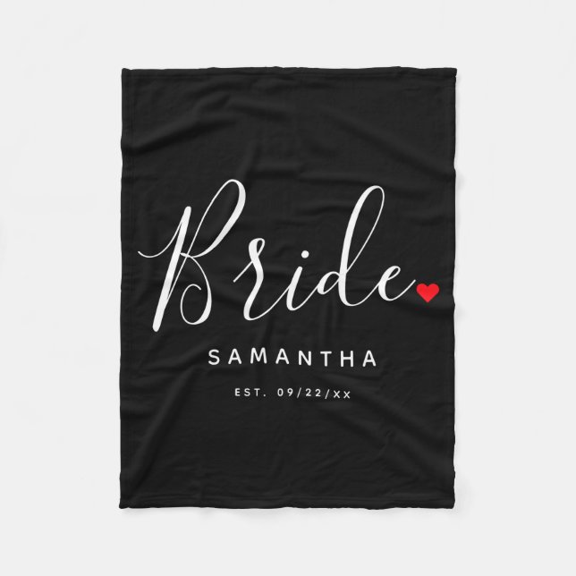 Stylish Bride Wedding T Shirt  Fleece Blanket (Front)