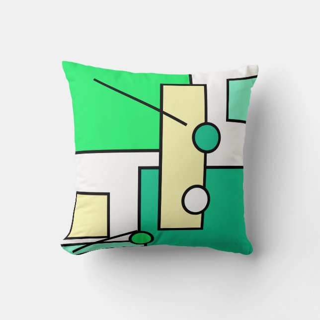 Stylish Bright Abstract Art Geometry Shape Cushion (Front)