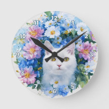 Stylish Bright and Colourful Floral Cat