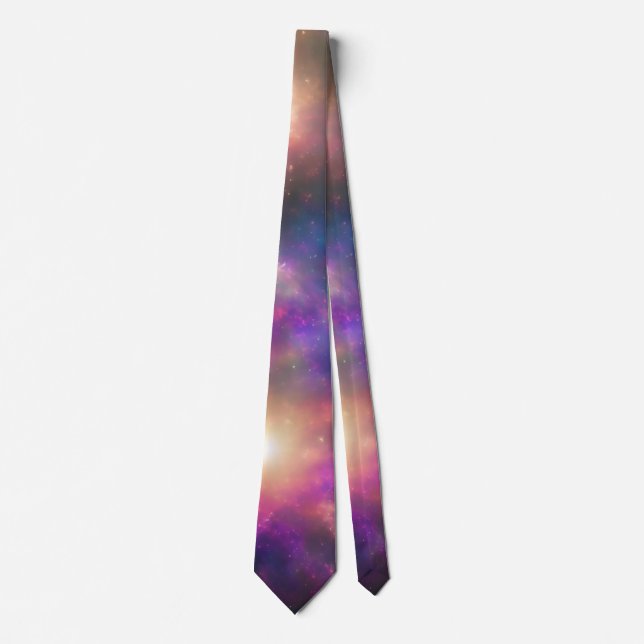 Stylish Bright Colours Galaxy Art Neck Tie (Front)