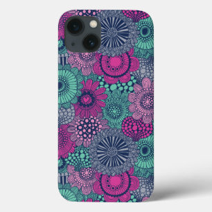 Stylish bright pattern of gorgeous flowers iPhone 13 case