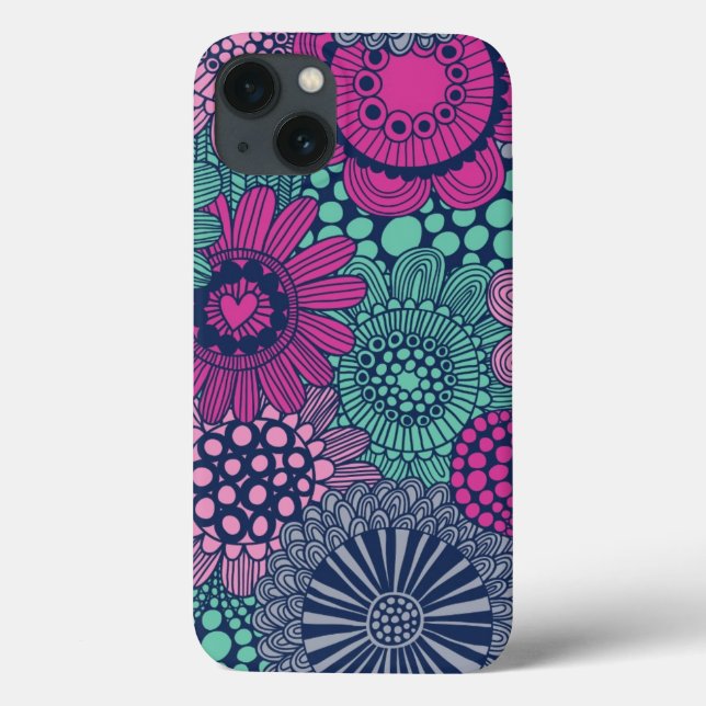 Stylish bright pattern of gorgeous flowers Case-Mate iPhone case (Back)