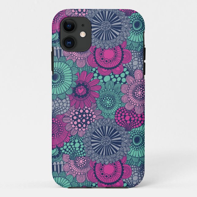 Stylish bright pattern of gorgeous flowers Case-Mate iPhone case (Back)