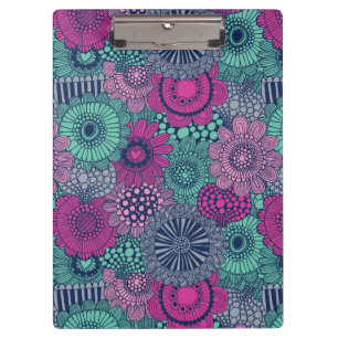 Stylish bright pattern of gorgeous flowers clipboard