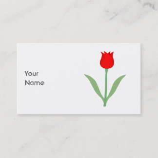 Stylish Bright Red Tulip. Business Card