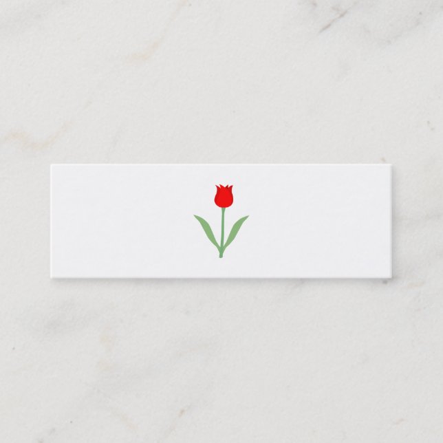Stylish Bright Red Tulip. Mini Business Card (Front)