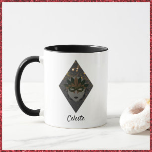 Stylish Bronze and Black Glitter Masquerade Mug