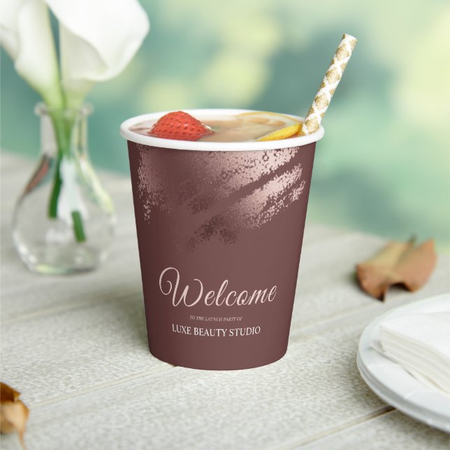 Stylish Bronze Business Event Party Paper Cups (Insitu)
