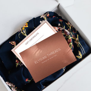 Stylish Bronze Business Gift Certificate Card