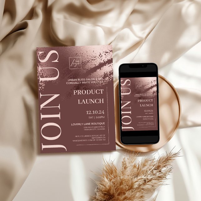 Stylish bronze business special event invite (Stylish bronze business special event einvite)