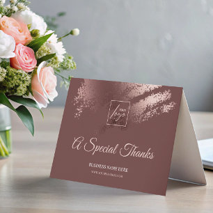Stylish Bronze Special Thanks Business Gift Card