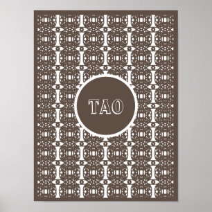 Stylish Brown and White Tao Calligraphy Poster