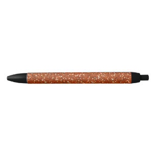 Stylish Brown Glitter Black Ink Pen